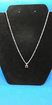 16" Sterling Silver figaro necklace with Alexandrite round pendant